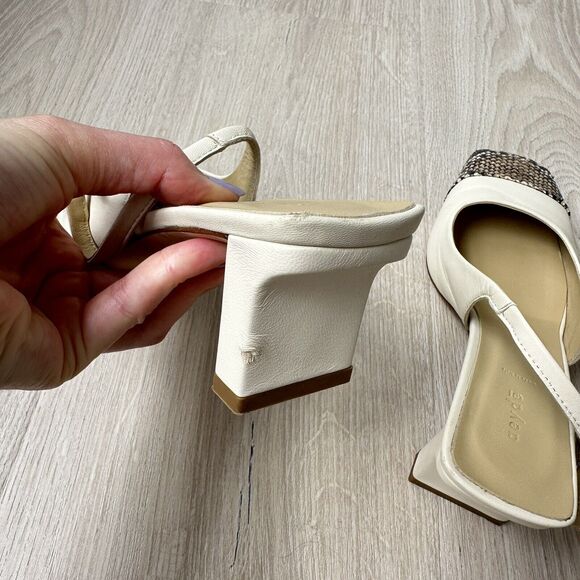 Aeyde Drew Snake Slingback Shoes Pumps Square Toe - Picture 9 of 11